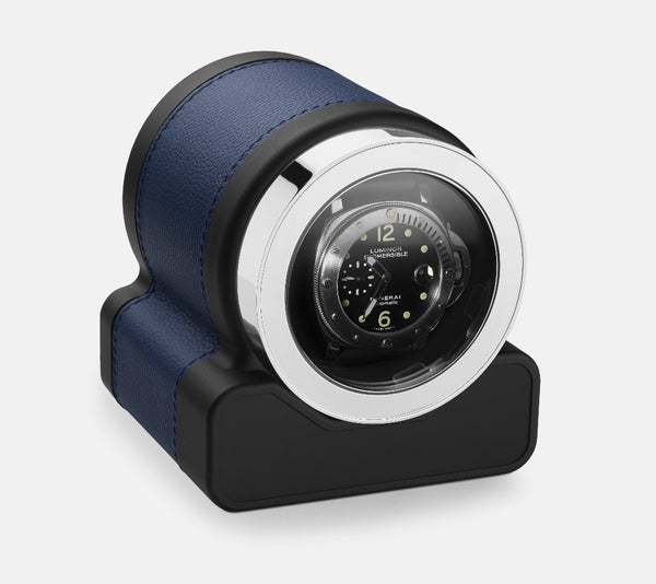 Negozio di orologi monocromatici | Scatola del Tempo - Rotor One - Watch Winder -Blue