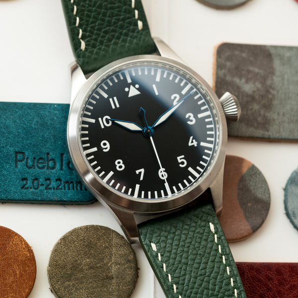 Negozio di orologi monocromatici | Delugs Epsom Calfskin Watch Strap - Verde