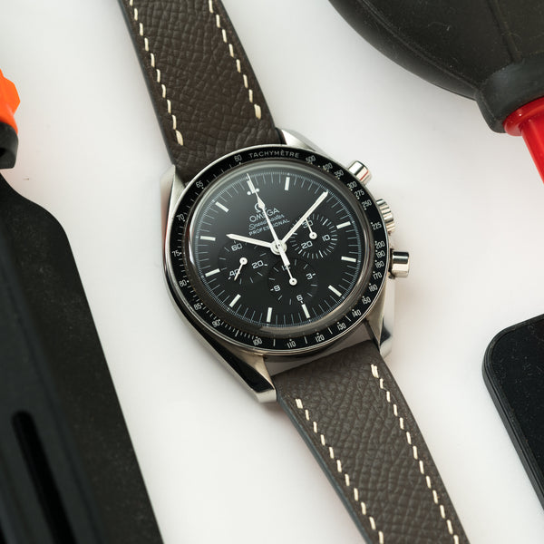 Negozio di orologi monocromatici | Delugs Epsom Calfskin Watch Strap - Grigio