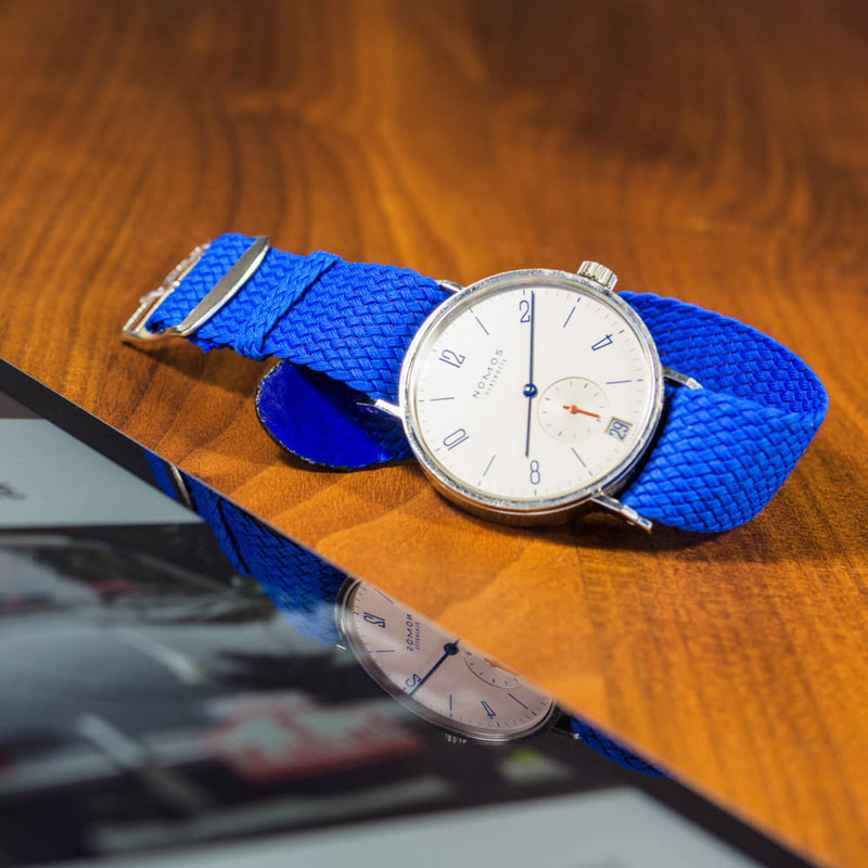 Negozio di orologi monocromatici | Perlon Strap - Aqua Blue