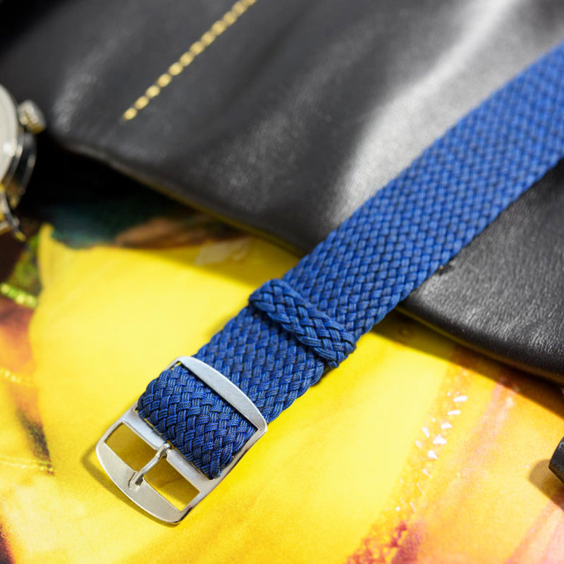 Negozio di orologi monocromatici | Cinturino in perlon - blu navy