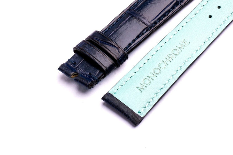 Negozio di orologi monocromatici | Cinturino in alligatore - Blu