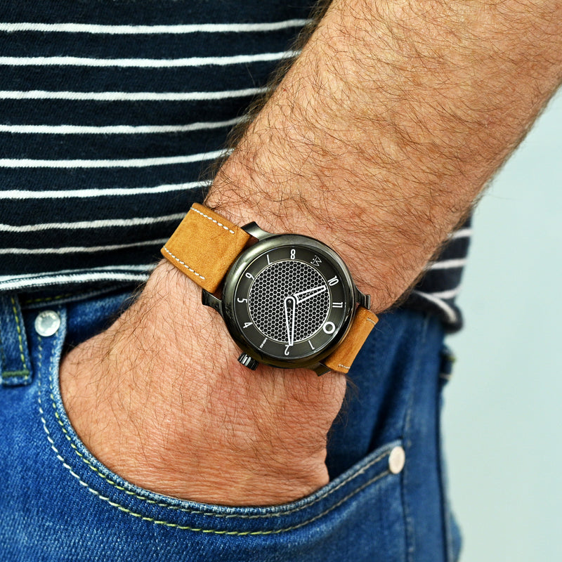 Negozio di orologi monocromatici | Nubuck Watch Strap - Honey